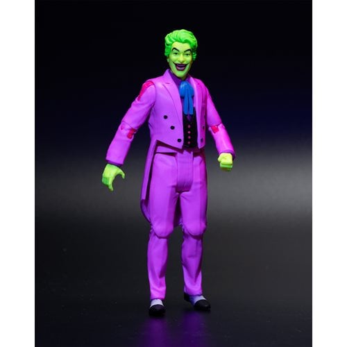 McFarlane Toys DC Retro The Joker Batman: Classic TV Series Black Light Gold Label 6-Inch Action Figure - Entertainment Earth Exclusive