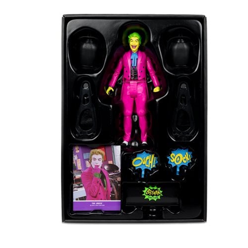 McFarlane Toys DC Retro The Joker Batman: Classic TV Series Black Light Gold Label 6-Inch Action Figure - Entertainment Earth Exclusive