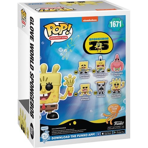 Funko Pop! 1671 Animation - SpongeBob SquarePants 25th Anniversary Glove World SpongeBob Vinyl Figure