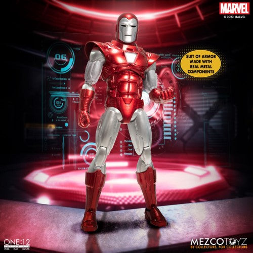 Mezco Toyz Iron Man Silver Centurion Edition One:12 Collective Action Figure