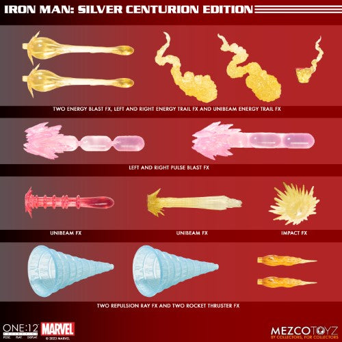 Mezco Toyz Iron Man Silver Centurion Edition One:12 Collective Action Figure