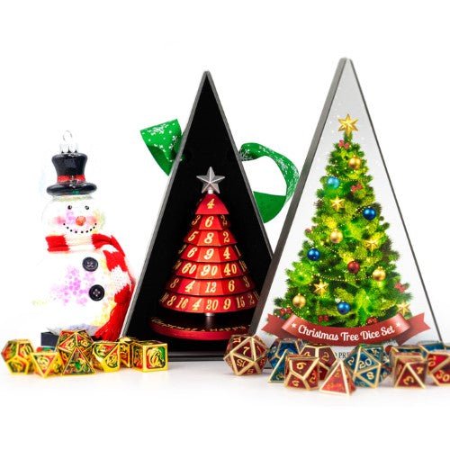 Aluminum Christmas Tree 7 Dice Set - Choose a color - by Hymgho