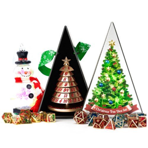 Aluminum Christmas Tree 7 Dice Set - Choose a color - by Hymgho