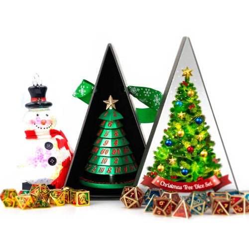 Aluminum Christmas Tree 7 Dice Set - Choose a color - by Hymgho