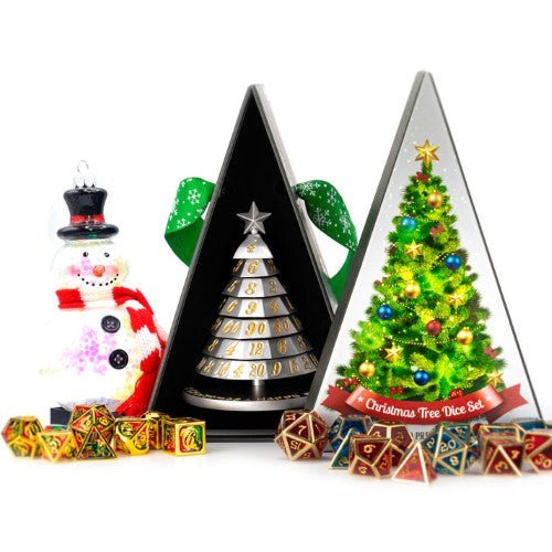 Aluminum Christmas Tree 7 Dice Set - Choose a color - by Hymgho