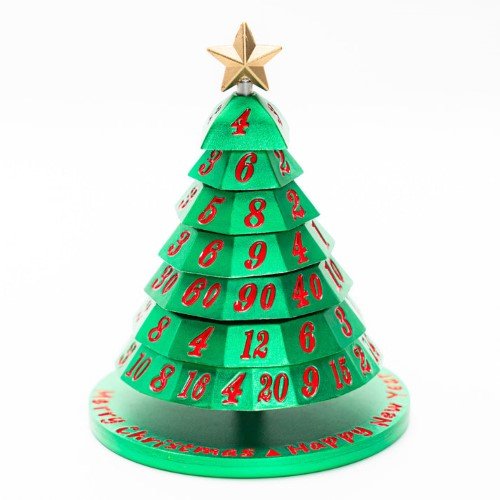Aluminum Christmas Tree 7 Dice Set - Choose a color - by Hymgho