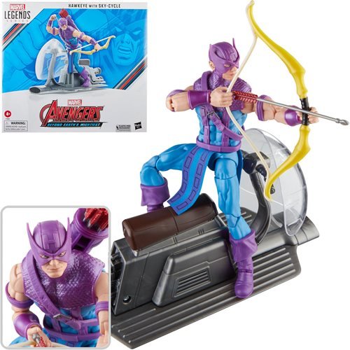 Avengers 60th Anniversary Marvel Legends Hawkeye with Sky-Cycle 6 Inch Action Figure - by Hasbro