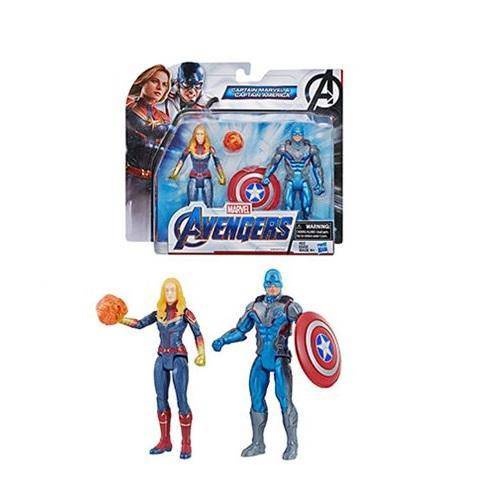 Avengers: Endgame Team 6-Inch Action Figure Packs - Captain Marvel & Captain America - by Hasbro