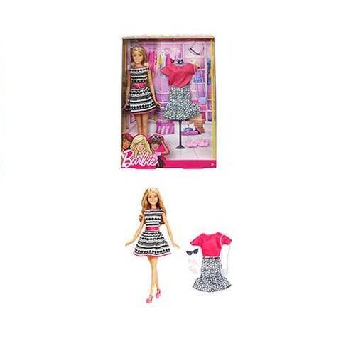 Barbie Fashionistas Doll and Fashion - Barbie Blonde Black/white dress - by Mattel