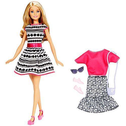 Barbie Fashionistas Doll and Fashion - Barbie Blonde Black/white dress - by Mattel
