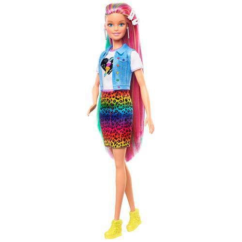 Barbie Leopard Rainbow Hair Doll - by Mattel