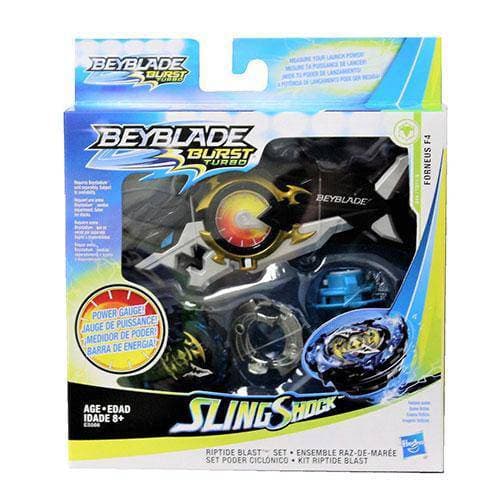 Beyblade Burst Turbo Slingshock Riptide Blast Set - Shark Launcher& Forneus F4 - by Hasbro