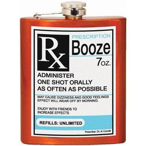 Booze Prescription 7oz. Hip Flask - by Spoontiques