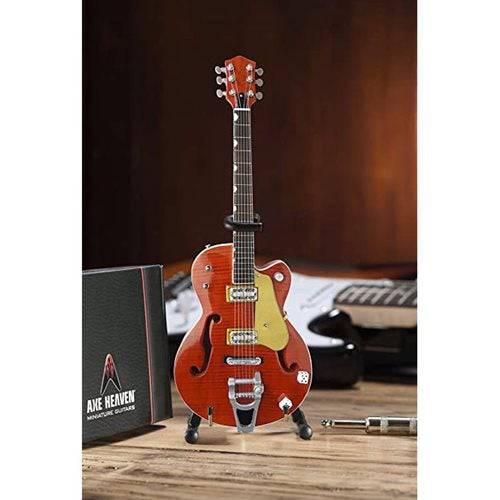 Brian Setzer Nashville Orange Dice Hollow Body Miniature Guitar Replica - by Axe Heaven