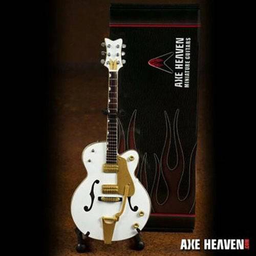 Brian Setzer White Hollow Body Miniature Guitar Replica - by Axe Heaven