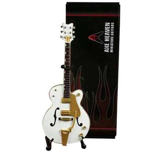 Brian Setzer White Hollow Body Miniature Guitar Replica - by Axe Heaven