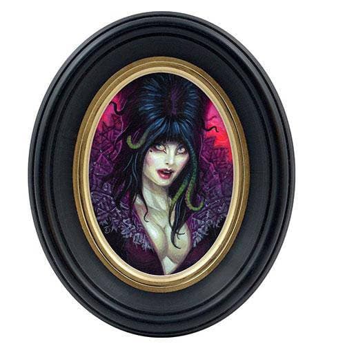 Cameo Creeps Tiny Monster Paintings - Elvira Mistress of the dark - by Chris Seaman Illustration