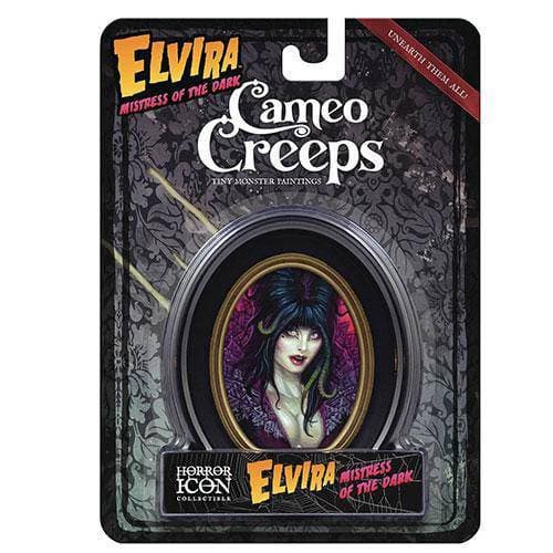 Cameo Creeps Tiny Monster Paintings - Elvira Mistress of the dark - by Chris Seaman Illustration