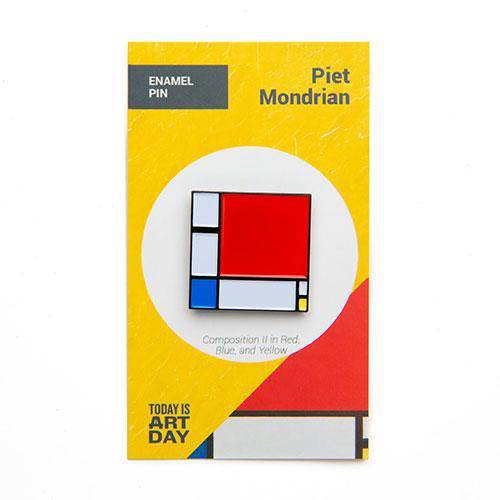 Composition II in Red, Blue, and Yellow Enamel Pin - Today is Art Day - by Today Is Art Day