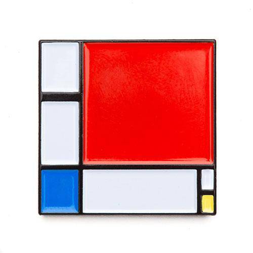 Composition II in Red, Blue, and Yellow Enamel Pin - Today is Art Day - by Today Is Art Day