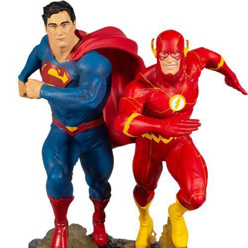 DC Battle Superman vs. The Flash Racing Statue - by DC Direct