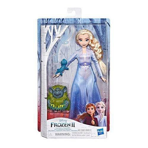 Disney Frozen 2 Elsa Fashion Doll In Travel Outfit with Pabbie and Salamander Figures - by Hasbro
