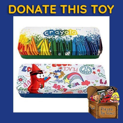 DONATE THIS TOY - Pirate Toy Fund - Crayola Pencil Holder Tin Box - Set of 2 - by Tin Box Company