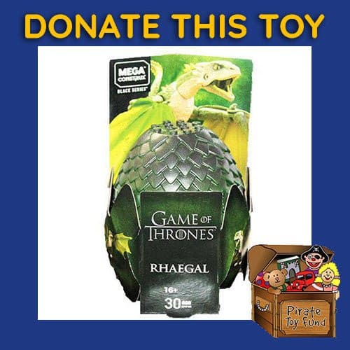 DONATE THIS TOY - Pirate Toy Fund - Game Of Thrones Mega Construx Dragon Egg - Rhaegal - by Mattel