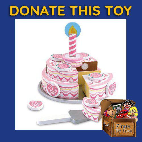 DONATE THIS TOY - Pirate Toy Fund - Melissa & Doug - Triple-Layer Party Cake Wooden Food Playset - by Melissa and Doug