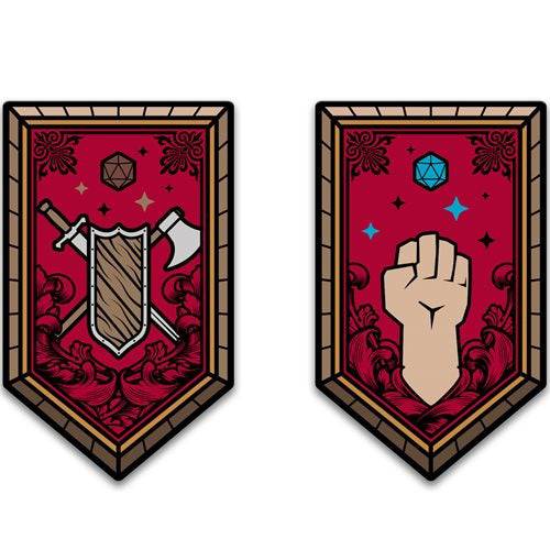 Dungeons & Dragons Character Class Augmented Reality Enamel Pin Set of 12 - Shared Exclusive - by Pinfinity