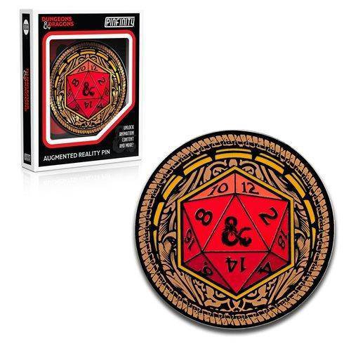 Dungeons & Dragons Ornate D20 Augmented Reality Enamel Pin - by Pinfinity