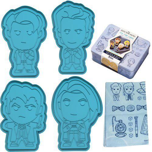 Eaglemoss Doctor Who Tea Time Lords Cookie Cutter & Tea Towel Tin - by Eaglemoss Publications