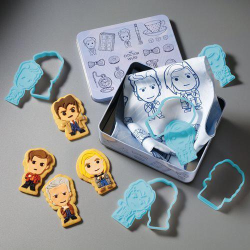 Eaglemoss Doctor Who Tea Time Lords Cookie Cutter & Tea Towel Tin - by Eaglemoss Publications