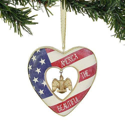 Enesco Patriotic Heart Ornament - America the beautiful - by Enesco