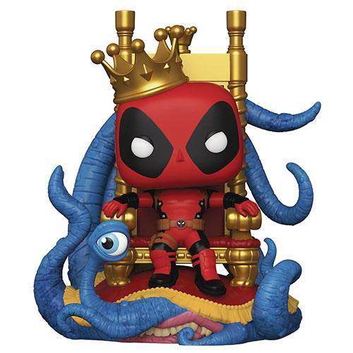 Funko 724 - Marvel Heroes - King Deadpool on Throne Deluxe Pop! Vinyl Bobble Head - PX - by Funko