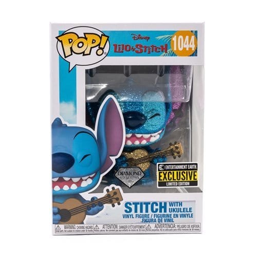 Funko Pop! 1044 Disney - Lilo & Stitch - Stitch with Ukulele Diamond Glitter vinyl figure - Entertainment Earth Exclusive - by Funko
