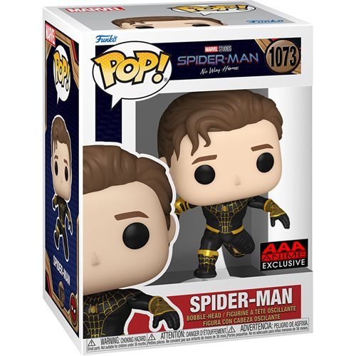 Funko Pop! 1073 Spider-Man: No Way Home - Unmasked Spider-Man Black Suit Vinyl Figure - AAA Anime Exclusive - by Funko