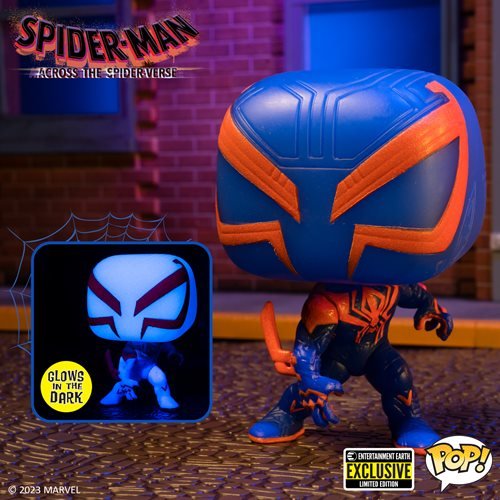 Funko Pop! 1267 - Marvel - Spider-Man: Across the Spider-Verse - Spider-Man 2099 Glow-in-the-Dark Vinyl Figure - Entertainment Earth Exclusive - by Funko