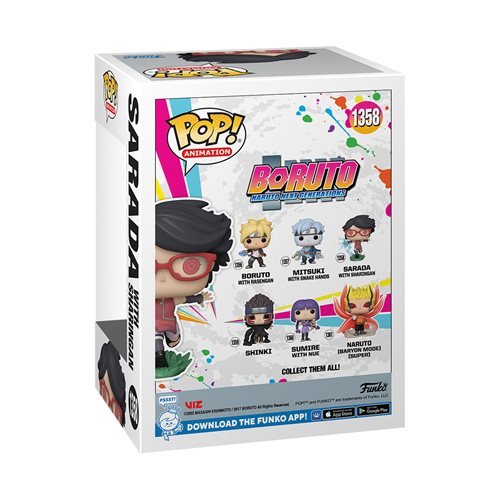 Funko Pop! 1358 Animation - Boruto - Sarada with Sharingan Vinyl Figure - Glow-in-the-Dark Entertainment Earth Exclusive - by Funko