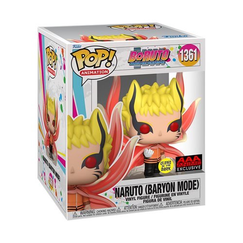 Funko Pop! 1361 Animation - Boruto - Naruto Baryon Mode Glow-in-the-Dark Super 6-Inch Vinyl Figure - AAA Exclusive - by Funko