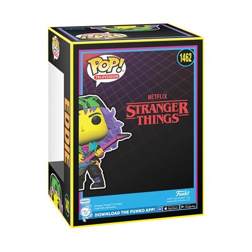 Funko Pop! 1462 TV - Stranger Things Eddie with Guitar Blacklight Vinyl Figure - Entertainment Earth Exclusive - by Funko