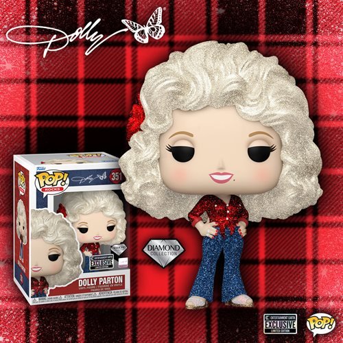 Funko Pop! 351 Rocks - Dolly Parton '77 Tour Diamond Glitter Vinyl Figure - Entertainment Earth Exclusive - by Funko