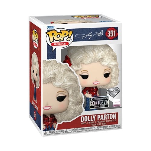 Funko Pop! 351 Rocks - Dolly Parton '77 Tour Diamond Glitter Vinyl Figure - Entertainment Earth Exclusive - by Funko