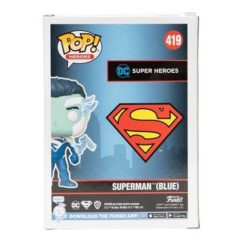 Funko Pop! 419 Heroes - Superman (Blue) Vinyl Figure - 2021 Convention Exclusive - by Funko