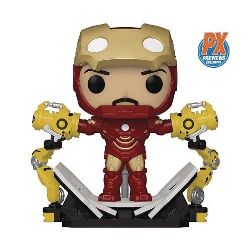 Funko Pop! 905 - Marvel Iron Man with Gantry Glow-in-the-Dark Deluxe Vinyl Bobble Head - PX - by Funko