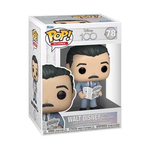 Funko Pop! Icons 78 - Disney 100 Walt Disney with Magazine Vinyl Figure - by Funko