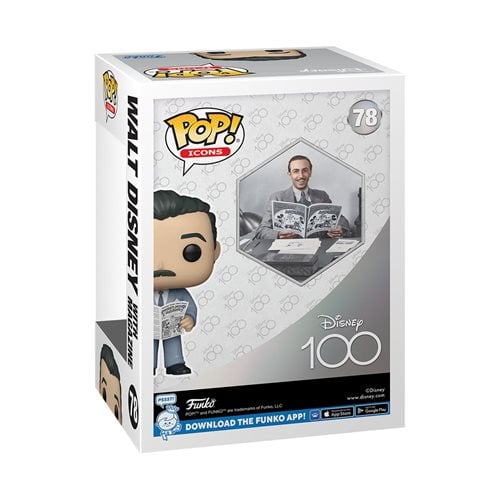 Funko Pop! Icons 78 - Disney 100 Walt Disney with Magazine Vinyl Figure - by Funko