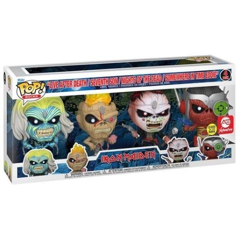 Funko Pop! Iron Maiden - Eddie 4 Pack Glow in the Dark Box Set - AE Exclusive - by Funko