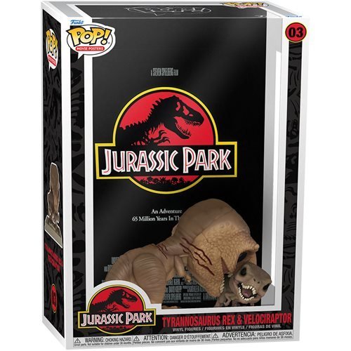 Funko Pop! Jurassic Park Tyrannosaurus Rex Velociraptor Movie Poster with Case - by Funko