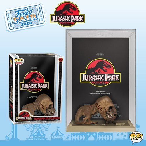 Funko Pop! Jurassic Park Tyrannosaurus Rex Velociraptor Movie Poster with Case - by Funko